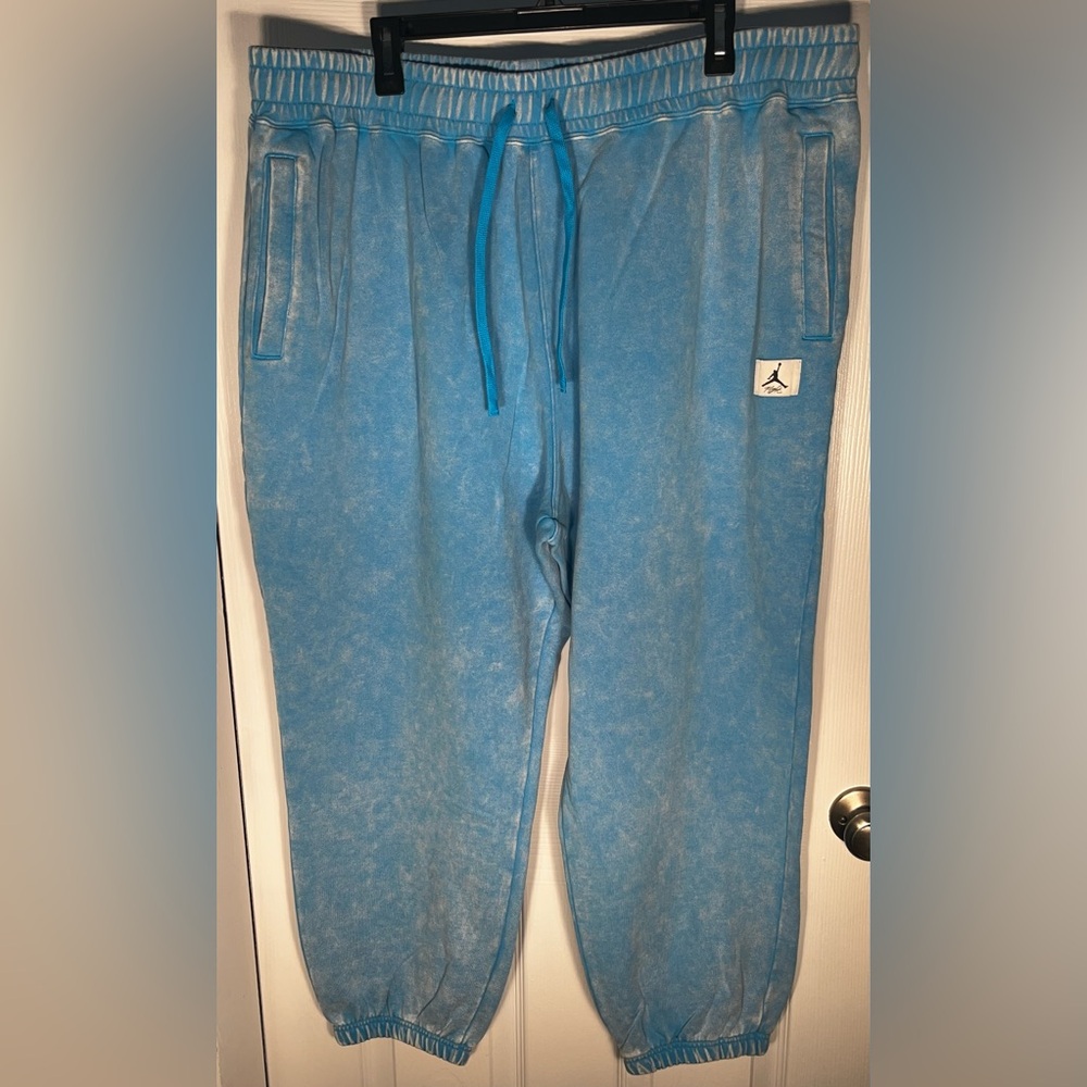 $97.50 Women’s 2X Jordan Flight Washed Fleece Pants Dark Powder Blue Loose Fit